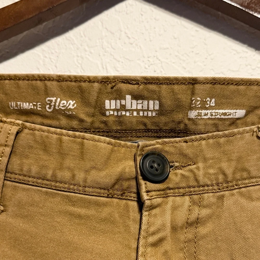Urban Pipeline Men’s Khaki Chinos Slim Straight Ultimate Flex 32x34 Pants Modern
